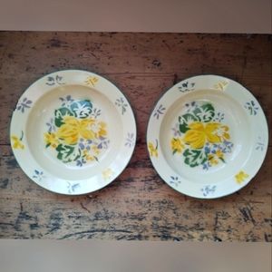 April Cornell vintage enamel metal bowls Set of 2